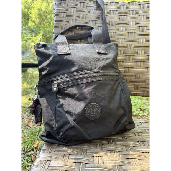 Kipling Eleva Convertible Crossbody Tote Bag Purse Black Spacious - Picture 1 of 10